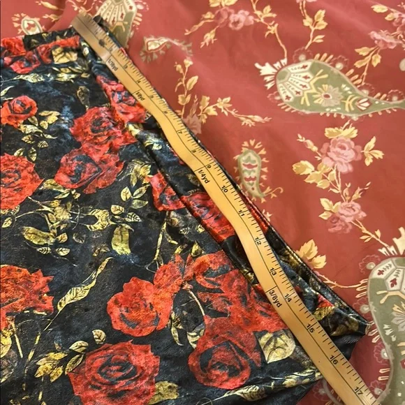 Floral Black and Red Women's Skirt - Picture 9 of 9